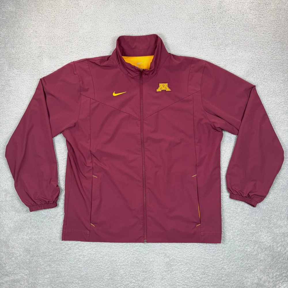 Nike Mens Minnesota‎ Golden Gophers Full Zip Windbreaker Jacket Maroon Large